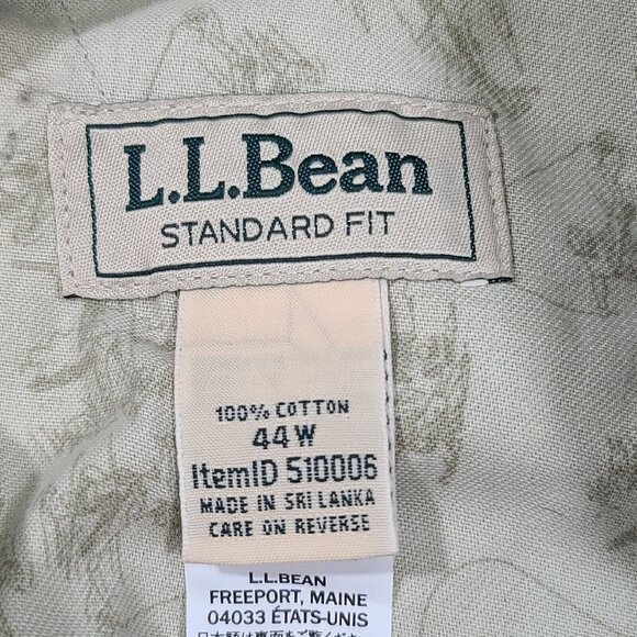 LL Bean 9" Olive Green Shorts Men's Size 44 100% Cotton - Picture 3 of 7